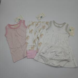 Sapling Bundle of Three Twinkle Bubble Suit Pink Tank Cat Pants Size 3-6 Months